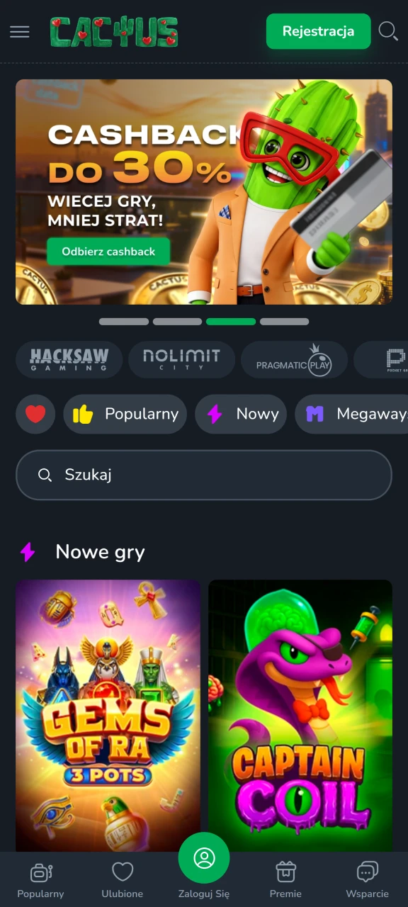 Ciesz się szeroką gamą gier kasynowych i przyjaznym dla użytkownika interfejsem w Cactus Casino.