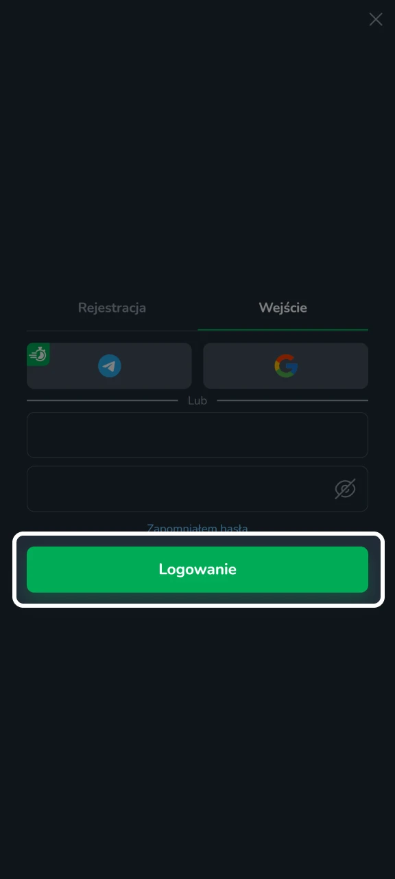 Zaloguj się na swoje konto w Cactus Casino, klikając przycisk.