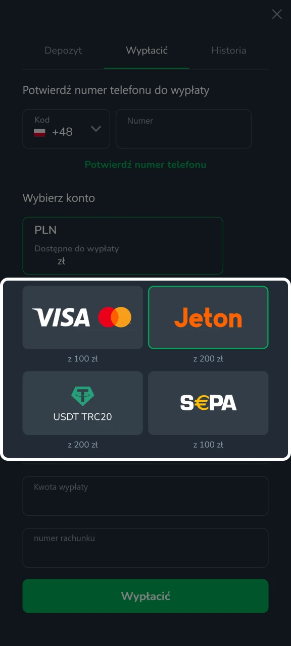 Wybierz dogodną metodę wypłaty w Cactus Casino.